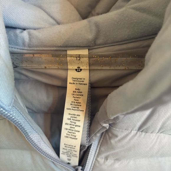 Lululemon Pack It Down Jacket size 12 Blue Linen 700 Fill Goose down - Picture 4 of 5
